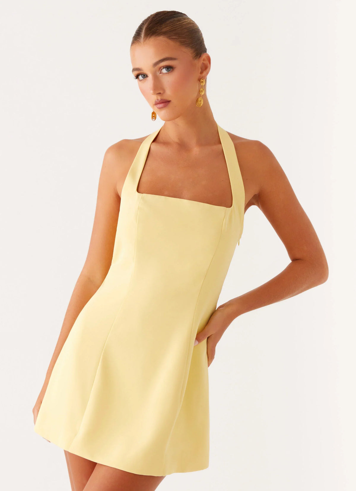 Minivestido Remi Halter - Amarillo