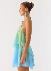 Minivestido Twin Flame - Ombre Marino
