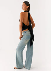 Top de gasa Willow - Negro