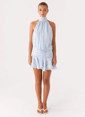 Minivestido de gasa Willow - Azul