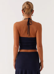 Top halter Paris Nights - Azul marino