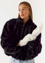 Mitones de punto Winter Blaze - Crema