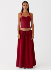 Top halter Cheryl Bustier - Rojo cereza