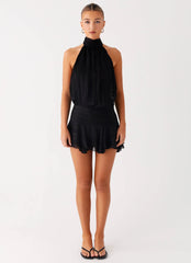 Minivestido de gasa Willow - Negro
