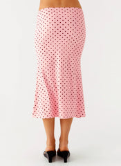Falda midi de tiro bajo Bahama - Estampado de fresas