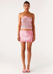Top de crochet Galia - Rosa