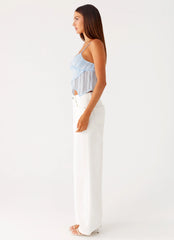 Blusa Glynne com Babados - Azul Bebê