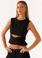 Top Transpassado Cyra - Preto