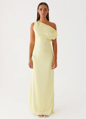 Vestido Maxi de Cetim Heart Of Glass - Amarelo