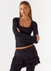 Minifalda pantalón Skyler - Negro