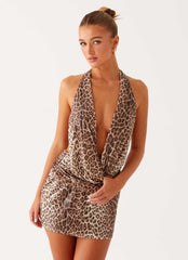 Minivestido de Lantejoulas Elysia - Estampa de Leopardo