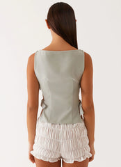 Top Cherish You com Fivela - Verde Sálvia