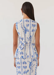 Colete de Linho Born For Bordeaux - Onda Floral
