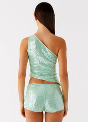 Minishorts Travis Sequin - Salvia