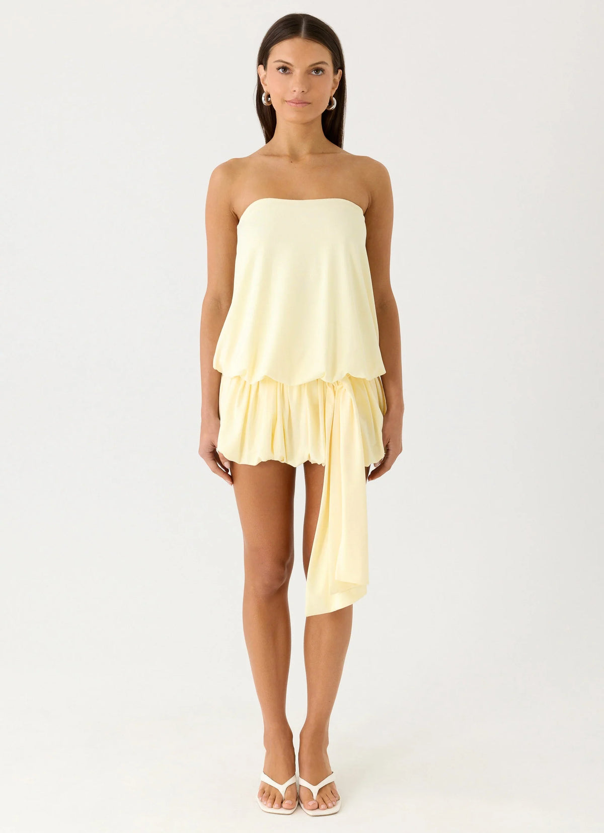 Minivestido sin tirantes Mazie - Amarillo
