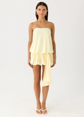 Minivestido sin tirantes Mazie - Amarillo