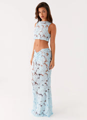 Falda larga Fiorella Floret - Azul