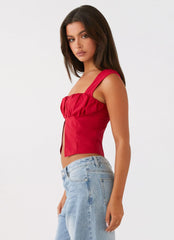 Blusa de Linho Notas de um Poeta - Vermelha