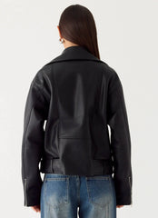 Jaqueta Ethan Biker de PU - Preta