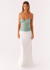 Top lencero Kamilla de lentejuelas - Menta