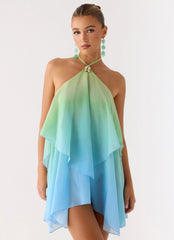 Minivestido Twin Flame - Ombre Marino