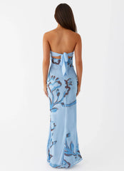 Maxivestido Tropicana - Floral azul