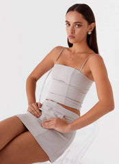 Top crop Eliana - Gris