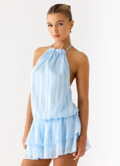 Minivestido Parade Halter - Azul Bebé