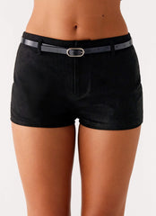 Mini shorts Katie Suede - Negro