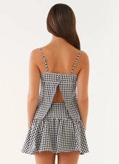 Top Bellamy - Cuadros vichy negros