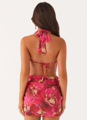 Minivestido de gasa Elysia - Rosa orquídea