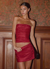 Minissaia Atenea Organza - Vermelho Profundo