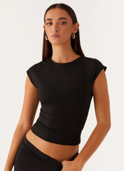 Shes A Lady Top - Black