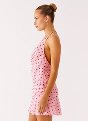 Minivestido Cyna Cowl - Estampa de Morango