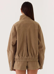 Chaqueta Marlow de antelina - Topo