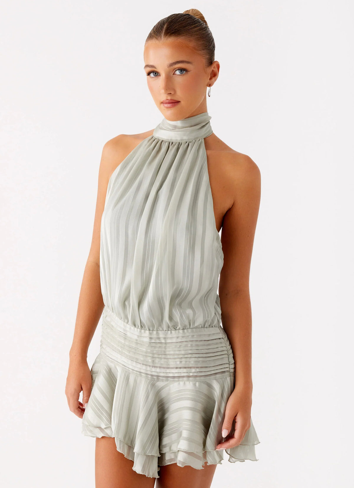 Minivestido de gasa Willow - Verde