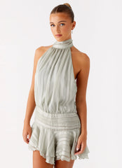 Minivestido de gasa Willow - Verde