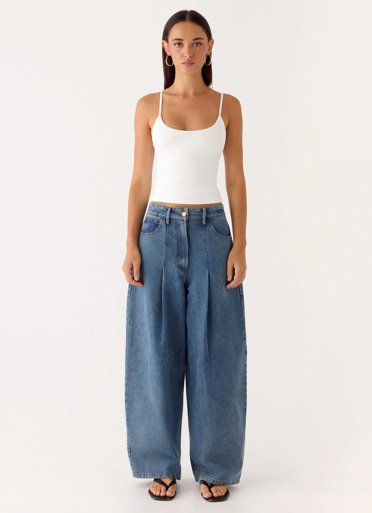 Calça Jeans Plissada Zayn - Azul Claro