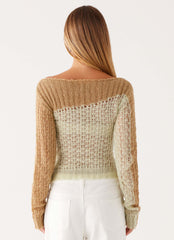 Top de malha Gretchen - Menta com recorte