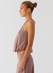 Jisoo Halter Top - Desert Taupe