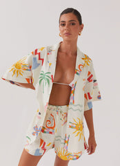 Camisa Oversize de Lino Tallulah - Palma de Verano
