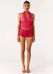 Blusa Teuila com Miçangas - Fúcsia