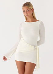 Minivestido envelope de manga comprida Niella - Off-white