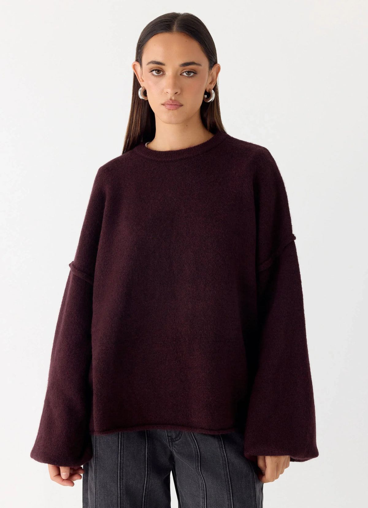 Suéter de punto oversize Jack - Ciruela