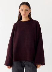 Suéter de punto oversize Jack - Ciruela