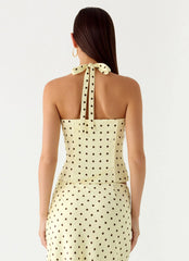 Top Breanne - Lunares amarillos