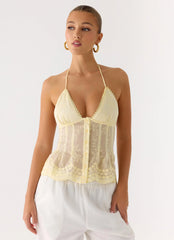 Top halter sin parar - Amarillo mantequilla