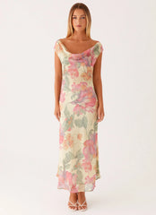 Vestido Longo Maxi Modelo - Peônia Amarela