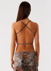 Top con cuello vuelto Rosewood - Vintage Blossom