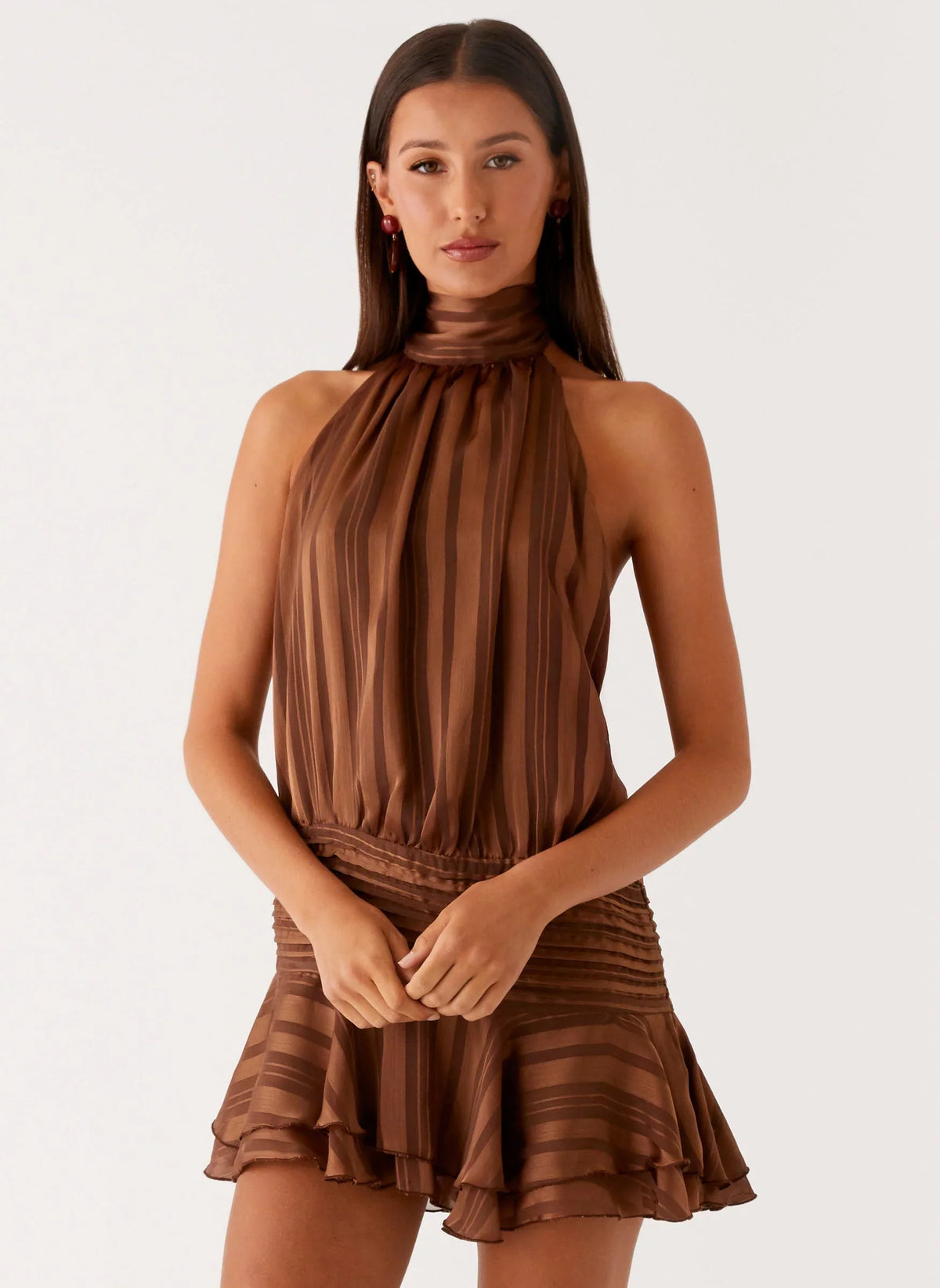 Minivestido de gasa Willow - Chocolate